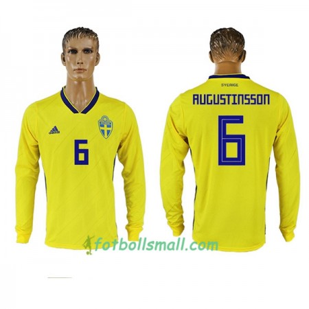 Sverige Fotbollströjor Augustinsson 6 WM 2018 Hemma tröja Långärmad